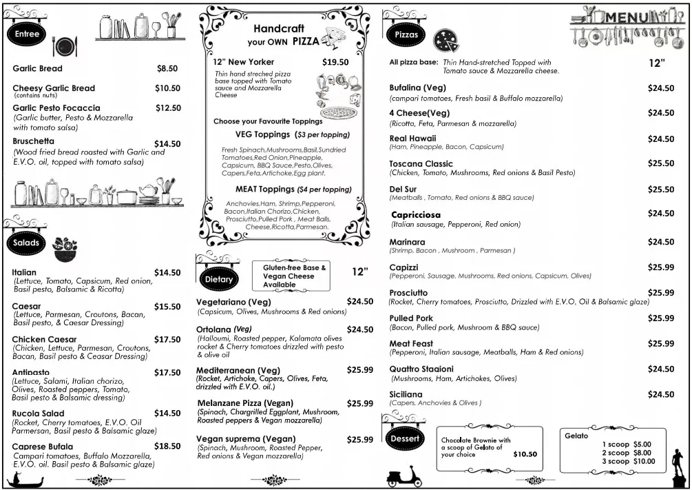 Pizza Dine In Menu Pizza Dine In Menu